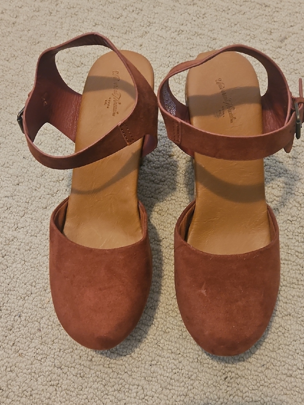 Universal Thread Suede Ankle-Strap Mules - Rust